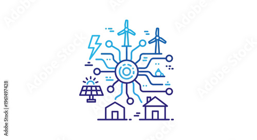 Sustainable Energy Technology Graphic Design.