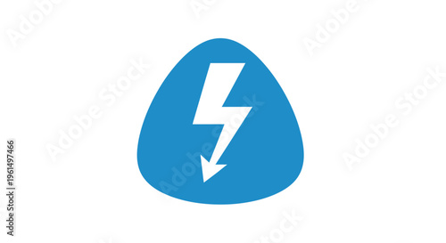 Electricity symbol on blue background.