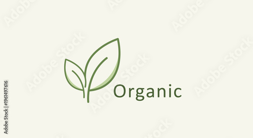 Organic logo with green leaf symbol.