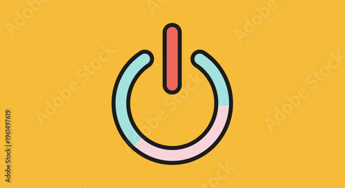 Power button icon on screen.