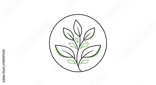 Simple green leaf logo design.