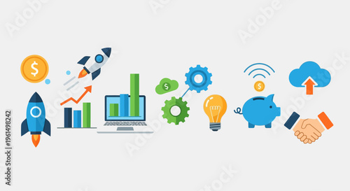 Business Finance Icons and Symbols.