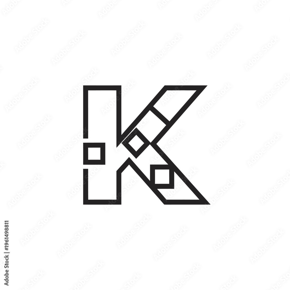 Fototapeta premium A stylized white and black letter P.