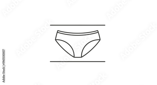Minimalist line art vector icon depicting women's underwear for health, comfort, and fashion designs