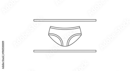 Minimalist line art illustration of women's briefs, representing comfort and essential
