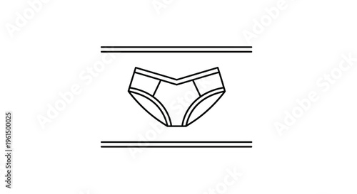 Minimalist line art illustration of a female undergarment for fashion and lifestyle concepts