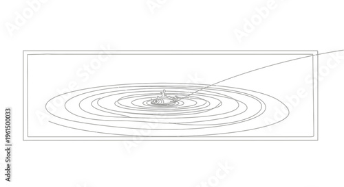 Minimalist continuous line art illustrating dynamic water ripples with an emerging splash and