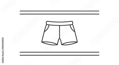 Minimalist Line Art Illustration of Sporty Shorts for Summer and Active Lifestyle Apparel Design
