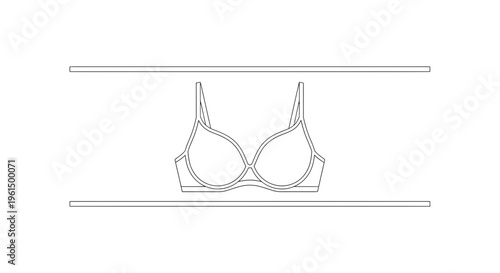Elegant line art illustration of a modern brassiere design for fashion and comfort
