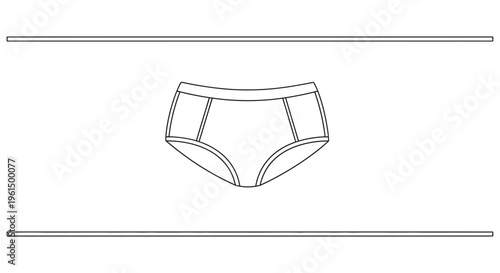 Minimalist line illustration of comfortable women's briefs for various fashion design projects