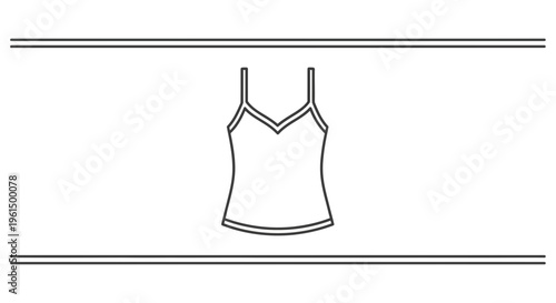 Minimalist line art illustration of a women's camisole top, perfect for fashion and clothing