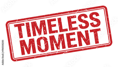 Red grunge rubber stamp with text timeless moment, isolated on transparency background, vector illustration