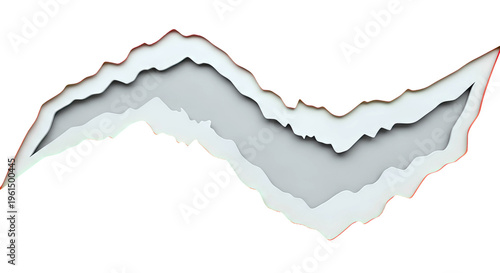 Layered Abstract Paper Cutout with Wavy Edges