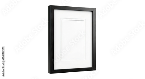 Black Wood Picture Frame with White Mat