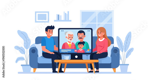 Family video calls with grandparents