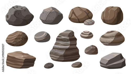 Large assortment of many different types of stones, rocks, and pebbles with various textures and earth colors.