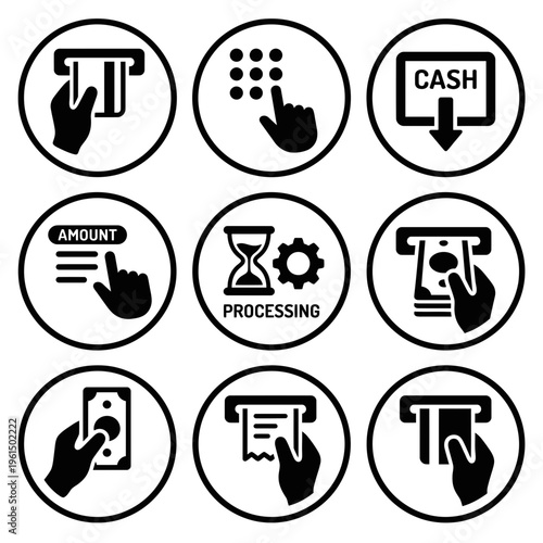 Collection of Digital Payment and Banking Icons Set.