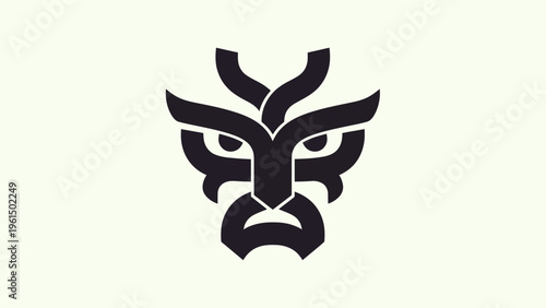 Abstract mask design on light background