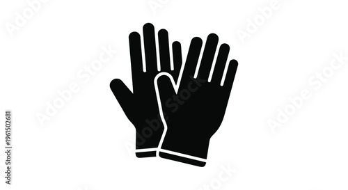 Vector illustration of pair of protective rubber gloves icon