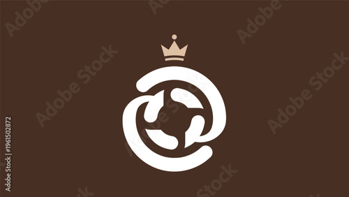 Abstract logo design with crown element