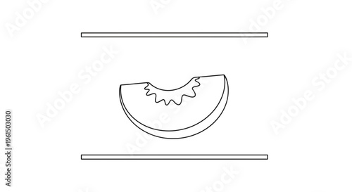 Minimalist continuous line drawing of a fresh fruit segment perfect for healthy eating concepts