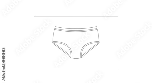 Minimalist vector illustration of women's essential daily briefs, emphasizing clean lines and