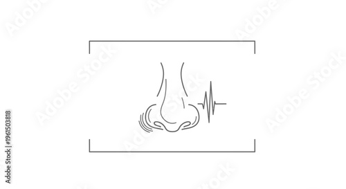 Minimalist line art illustrating the intricate human sense of smell and vital biological signals