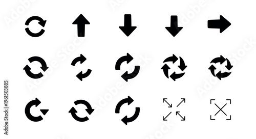 Collection of various arrow icons and symbols