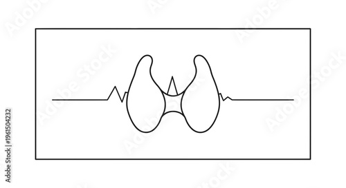 Minimalist graphic representing thyroid gland function and its intrinsic link to cardiovascular