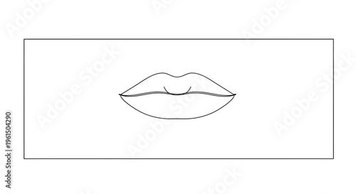 Elegant continuous line drawing of human lips as a beauty and fashion symbol for design needs