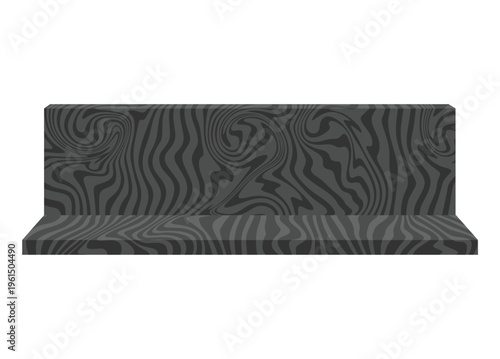 Black wooden shelf. Simple flat illustration