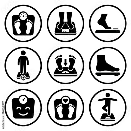 Collection of Footwear and Foot Care Icons for Health and Wellness.