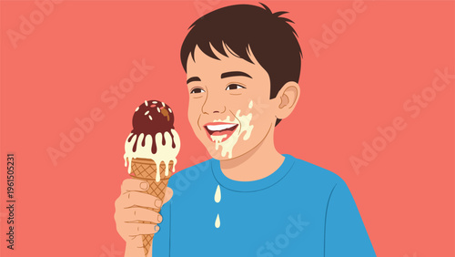 Stylized raccoon mascot character with a determined expression and a raised fist against a red and blue split background.