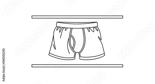 Line art illustration depicting essential male undergarment design for clothing concepts