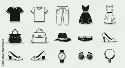Fashion accessories and clothing items.