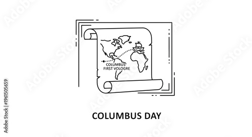 Minimalist historical map illustration depicting a significant ancient transatlantic exploration