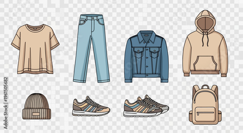 Casual clothing and accessories for men.