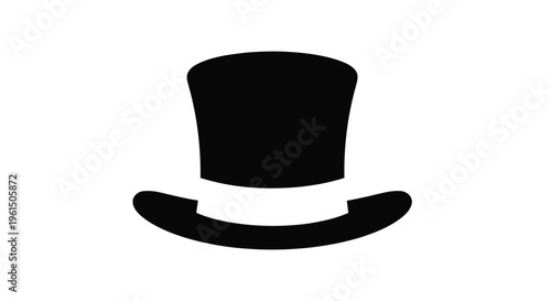 Vector illustration of black top hat icon