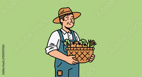 Man holding basket of fresh vegetables 3.