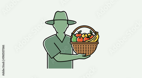 Man holding basket of fresh vegetables 1.