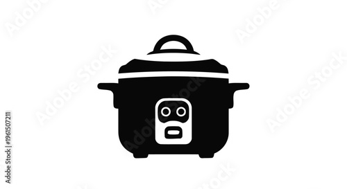 Vector illustration of icon of a rice cooker or multicooker for kitchen appliances