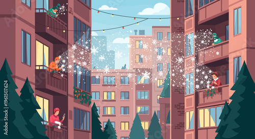 Christmas City Apartment Buildings.