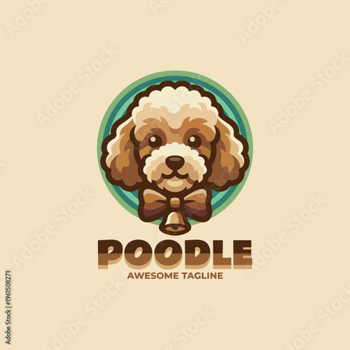 This cute poodle logo design captures the essence of playfulness and elegance, making it perfect for pet-related businesses or services.