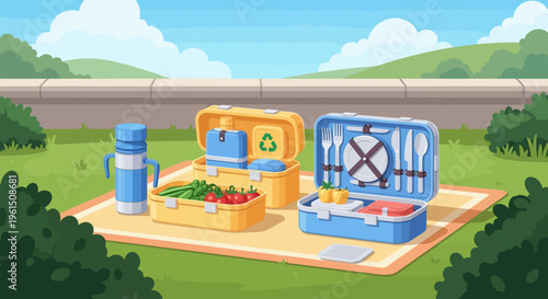 Picnic Food Outdoor Setup.