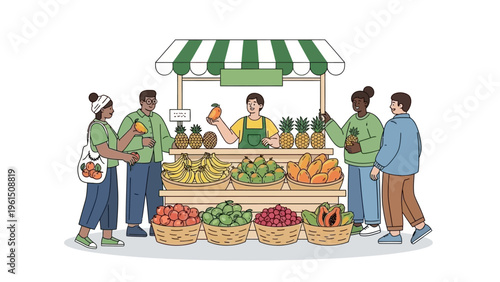 Fresh Produce at Outdoor Market Stall.