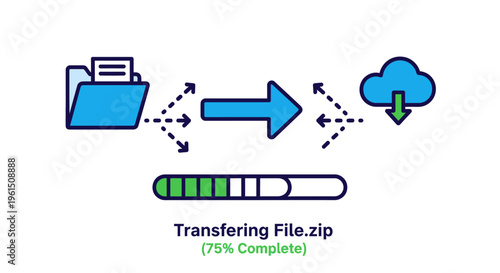 Cloud File Transfer Progress Indicator.