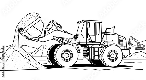 Large industrial wheel loader machine.