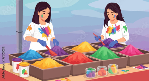 Women Playing with Colors.