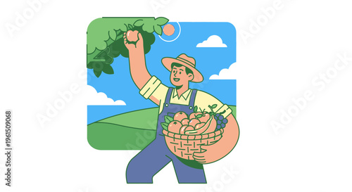 Man holding basket of fresh apples 1.
