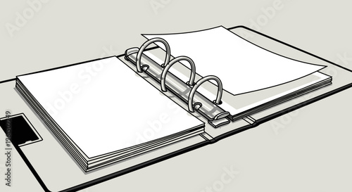 Ring Binder Notebook With Blank Pages.